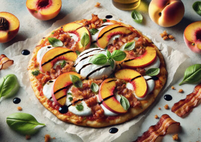 Peach Burrata Bacon Pizzadilla