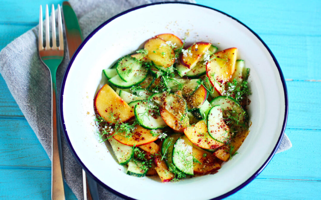 Savory Peach and Cucumber Salad