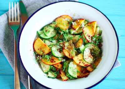 Savory Peach and Cucumber Salad